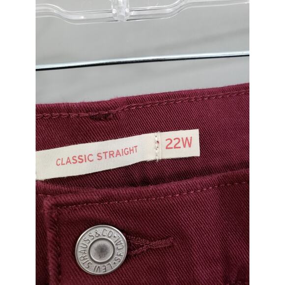 NEW Levis Women Plus Sz 22W Windsor Wine Stretch Mid Rise Classic Straight Jeans - Picture 3 of 6